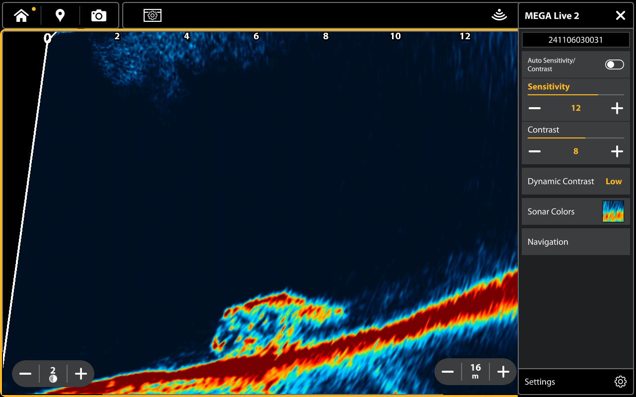 Humminbird dynamisch contrast screenshot