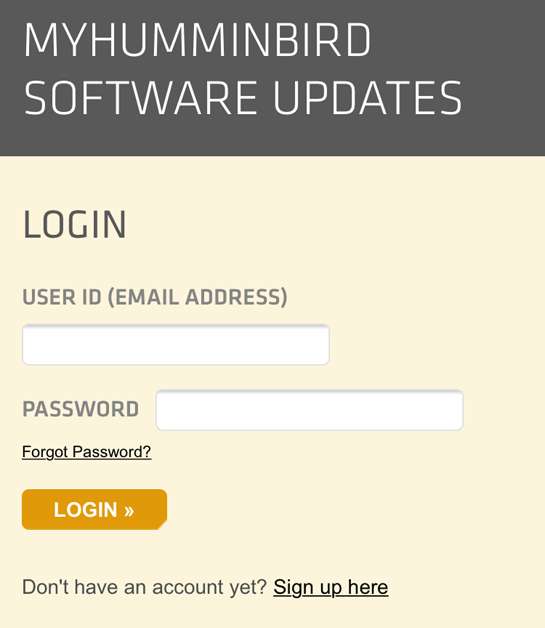 Humminbird login pagina updaten