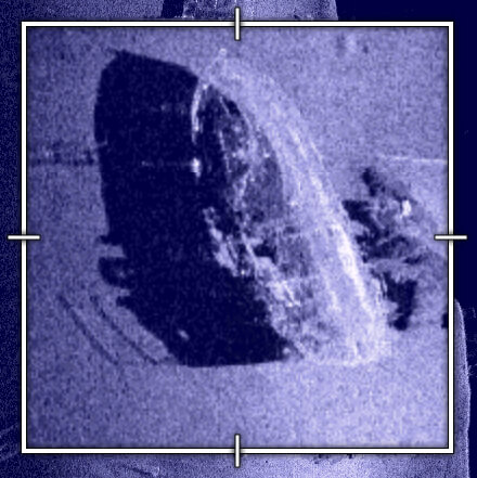 Aanzicht met sonarschaduw