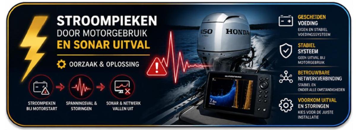 Stroompieken door motorgebruik en sonar uitval: oorzaak en oplossing